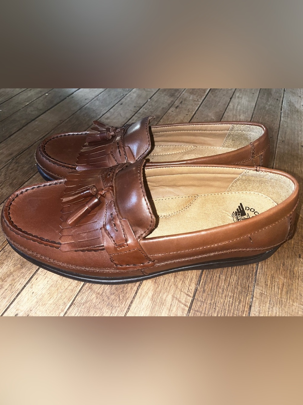 Dockers Sinclair Men’s 10W Kiltie Tassel Loafers Antique Brown Leather BNWOT